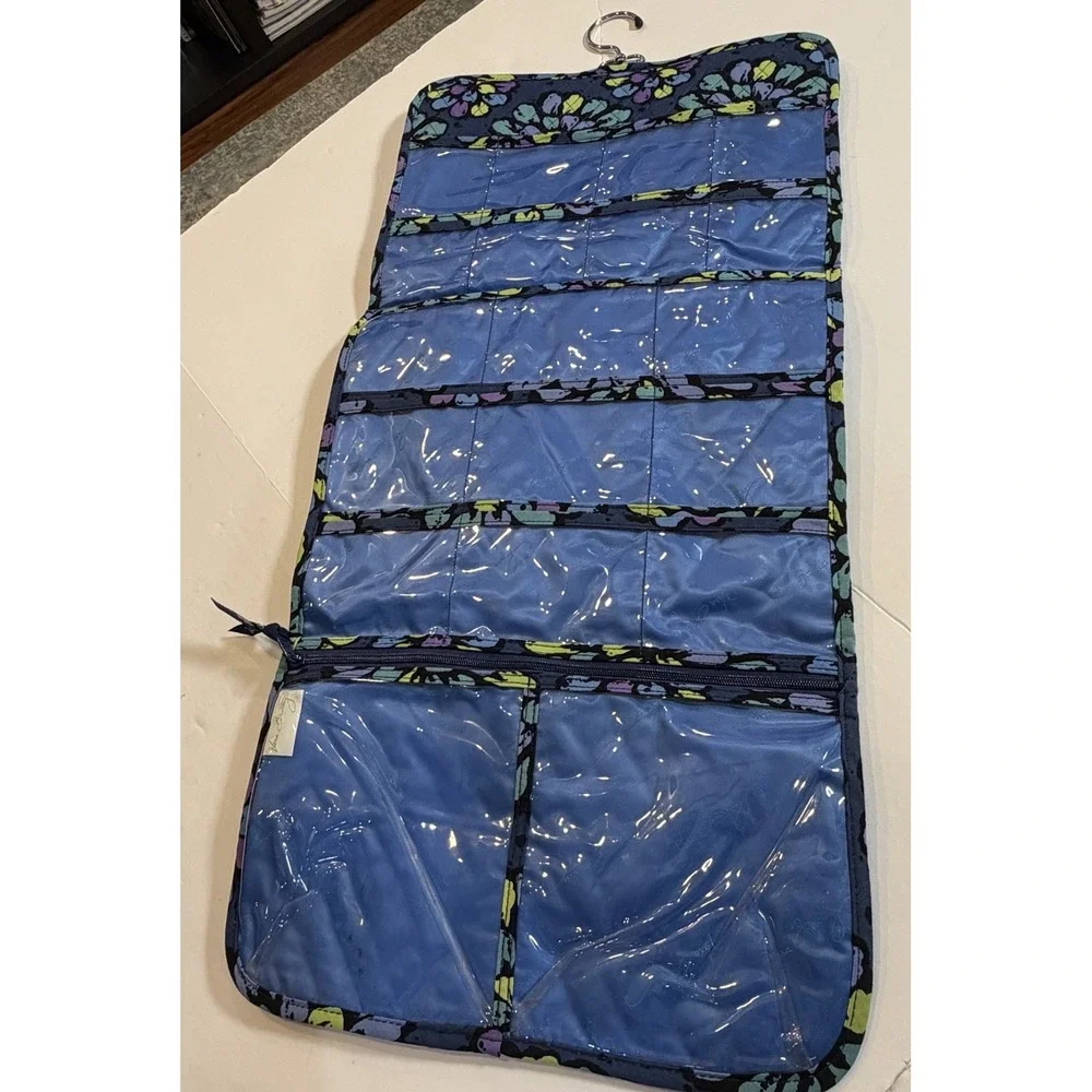 Vera Bradley Keep It Up Organizer Hanging Jewelry Case Retired Indigo Pop Blue